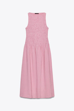 GINGHAM CHECK MIDI DRESS - Zara фото 7