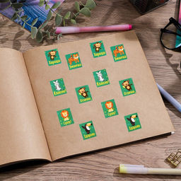 Цена за 10 шт. Бумажные наклейки оценки Ты умничка, животные, 10.5 18 см - Арт узор фото 3