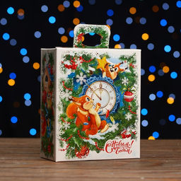 Цена за 5 шт. Коробка подарочная Белки и стрелки, 15,5 х 7 х 18,5 см