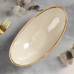 Салатник керамический «Сапфир», 25×13×8 см, цвет бежевый