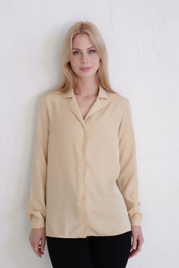 10787 Блуза с английским воротником в палевом оттенке - Martichelli фото 2