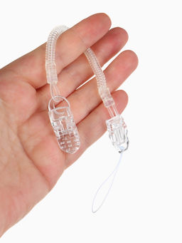 Держатель для соски - пустышки, пружинка, 2 шт., прозрачный, Крошка Я