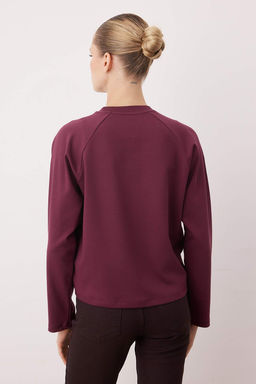 Ekru Relaxed/Boxy Fit Crop Uzun Kol Orme T-Shirt TWOAW26TS00022 - Trendyolmilla фото 8