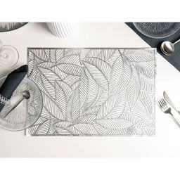 Цена за 6 шт. Салфетка сервировочная на стол Доляна «Листопад», 45×30 см, серебряная