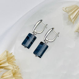 Серьги из полосатого Агата