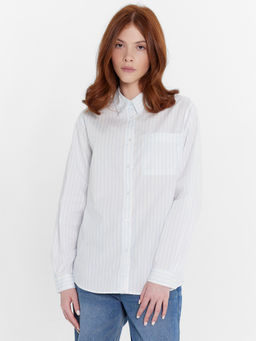 Рубашка женская в голубую полоску голубая полоска 122992 - Mark formelle фото 2