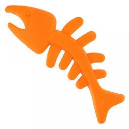Игрушка для собаки Рыбья кость 12,5х5х1,5см, полипропилен, цвета микс (ярко-оранжевый, розовый, синий), Пэт тойс (Pet toys) (Китай)  фото 2