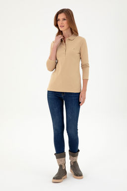 Женский базовый свитшот песочного цвета Неожиданная скидка в корзине - U.s. polo assn фото 4