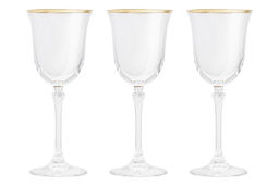 Бокал для вина, 225 мл, 6 шт, хрустальное стекло, с золотистым кантом, Gemma Gold