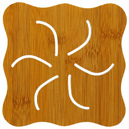 Подставка бамбук/МДФ под горячее "Завитки" 14х14х0,5см, в п/эт упаковке (Китай)