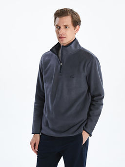Dik Yaka Biyeli Erkek Sweatshirt