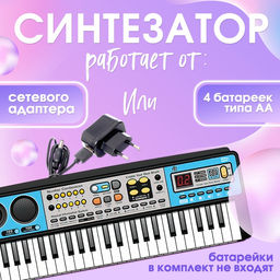 Синтезатор детский с микрофоном Музыкальный взрыв, 49 клавиш, работает сети и от батареек - Zabiaka фото 3