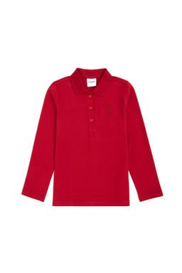 Базовый свитшот красного цвета с воротником-поло для девочек - U.s. polo assn фото 7