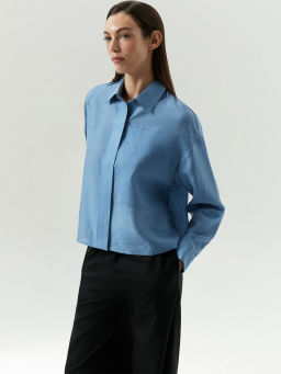 ЕМКА / Укороченная рубашка из тенсела - Emka фото 2