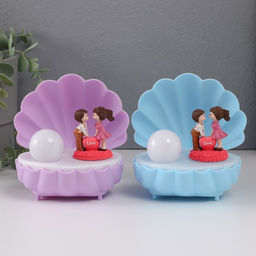 Фигурка светящаяся Парочка в ракушке, 11.5?10?11.5 см, МИКС