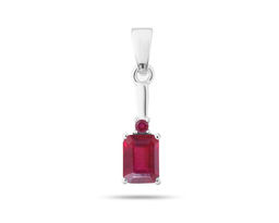 Подвеска, 1 рубин корунд октагон 5х7 1.33ct, Байли