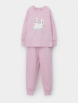 К 1581/фламинго,маленькие листья пижама дет