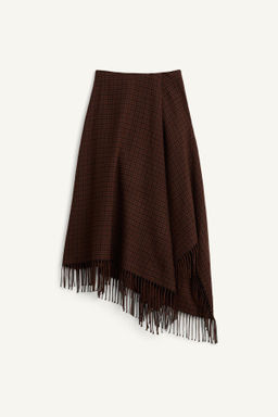 LIMITED EDITION ASYMMETRIC HEM FRINGED SKIRT - Zara фото 7
