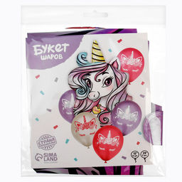 Воздушные шары «Единорог», 6 шт.