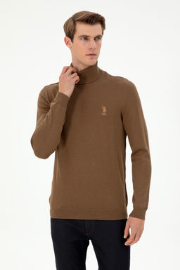 Мужской базовый свитер хаки меланжевого цвета Неожиданная скидка в корзине