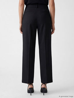 Y?ksek Bel Loose Fit Kad?n Kuma? Pantolon