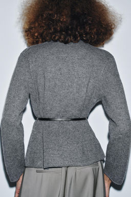 100% WOOL BELTED CARDIGAN - Zara фото 3