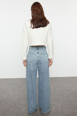 TRENDYOLMILLA Mavi Yuksek Bel Ekstra Wide Leg Palazzo Jeans TWOAW25JE00292  фото 5