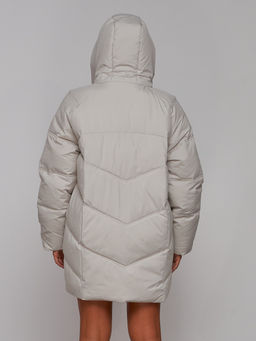 Зимняя женская куртка модная с капюшоном светло-серого цвета 52310SS - Holdluck фото 19