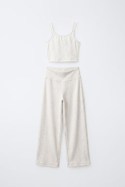 CONJUNTO RIB TOP Y PANTALON STRAIGHT / Gris vigor? - Zara фото 4