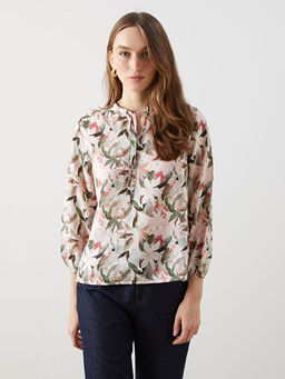 Ba?lamal? Yaka ?i?ekli Kad?n Bluz