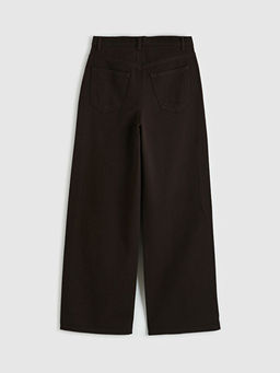 Y?ksek Bel Wideleg Ta?l? Kad?n Jean Pantolon