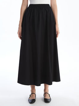 Beli Lastikli D?z Poplin Kad?n Etek