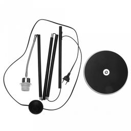 Светильник напольный (торшер) "Кассия" д21см h157см, абажур металлический д11,8см, h10,5см, цвет - черный матовый, основание металлическое разборное д21см h150см, цвет - черный матовый, в коробке (Китай)