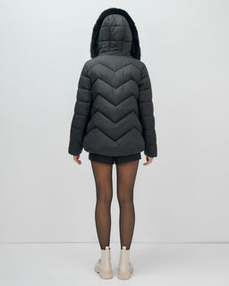 Куртка зимняя женская с мехом и капюшоном тренд черного цвета 7759Ch Бренд: Visdeer - Mtforce фото 19