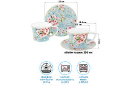 Чайн. наб. 12 пр. 270 мл Яблоневый цвет на голубом NEW BONE CHINA - Elan gallery фото 12