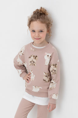 КР 302606/кофейный,милые кошечки к511 джемпер для дев - Crockid фото 3