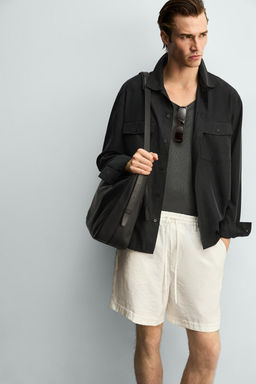 BERMUDA FLUIDA RELAXED FIT / Blanco roto - Zara фото 5