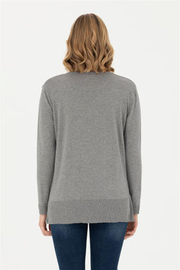 Женский серый меланжевый базовый свитер - U.s. polo assn фото 5