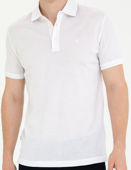 Beyaz Slim Fit Merserize Ti__rt