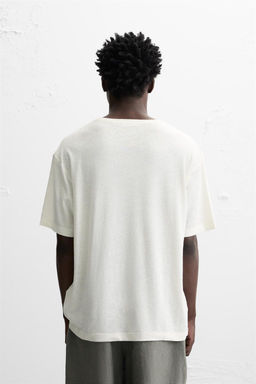 LINEN - COTTON T-SHIRT - Zara фото 3
