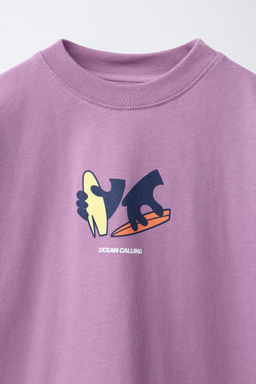 CAMISETA ESTAMPADO SURF / Morado - Zara фото 7