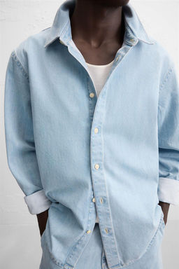 REGULAR FIT DENIM SHIRT - Zara фото 6
