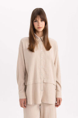 Relax Fit Muslin Uzun Kollu Gomlek Tunik - Defacto фото 2