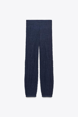 FINE KNIT WRINKLED-EFFECT TROUSERS - Zara фото 16