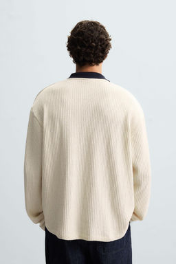 TEXTURED SWEATSHIRT WITH DRAWSTRING - Zara фото 3