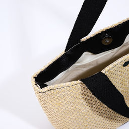 Сумка-тоут на молнии, цвет бежевый/чёрный - Simaland фото 7