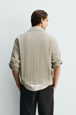 TEXTURED CABLE-KNIT JACKET WITH ZIP - Zara фото 3
