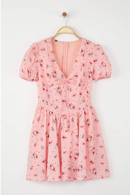 TRENDYOLMILLA Ekru Cicekli Mini Dokuma Elbise TWOSS25EL00789  фото 9