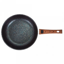 Сковорода с тефлоновым покрытием д24см "Granit Ultra", h6см, съемная ручка из термостойкого пластика, голубой гранит (Россия) - можно использовать металлические кухонные принадлежности