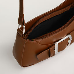 Сумка женская багет на молнии, цвет шоколадный - Simaland фото 5